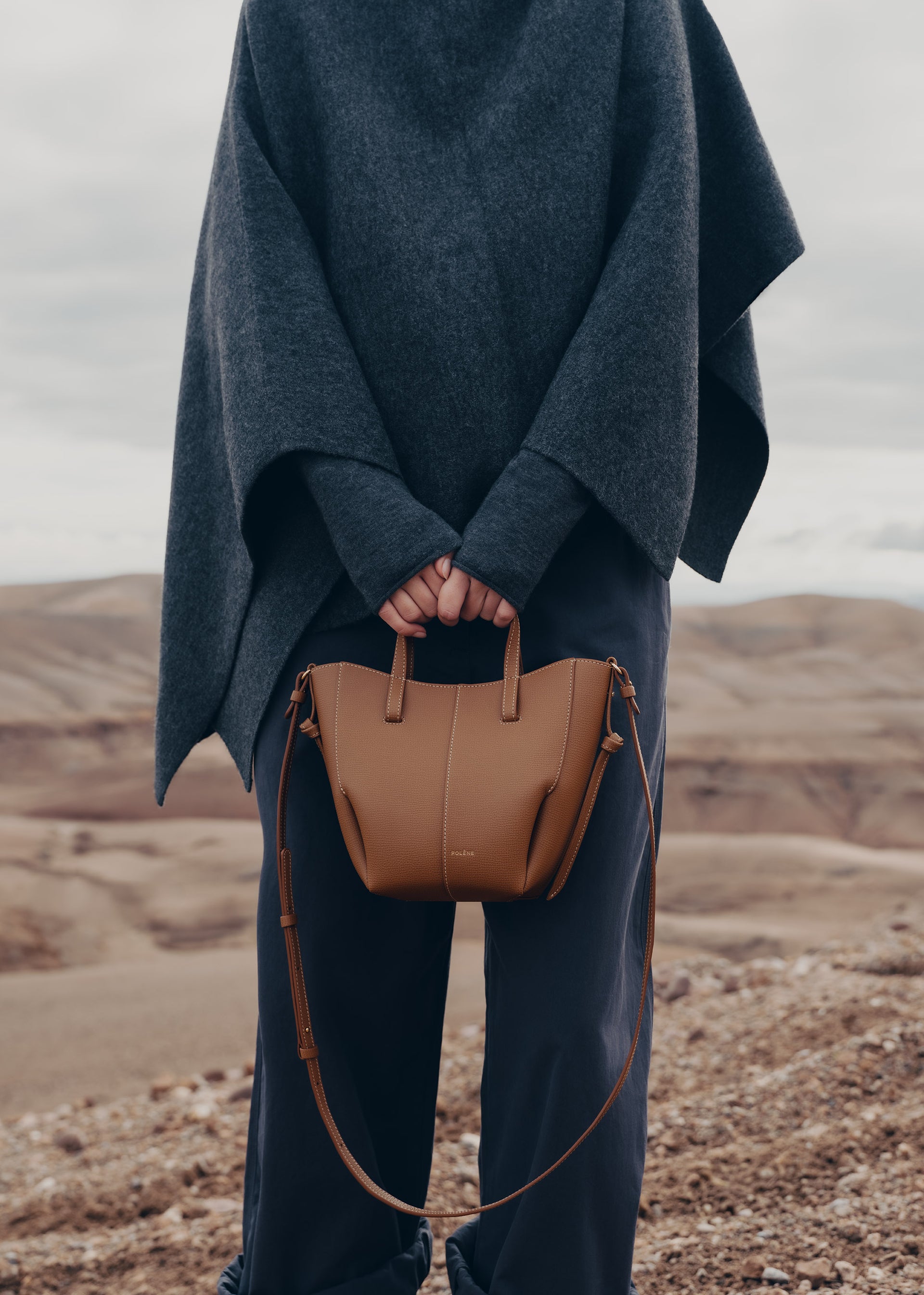 Cyme Tote Nano - Camel Grainé