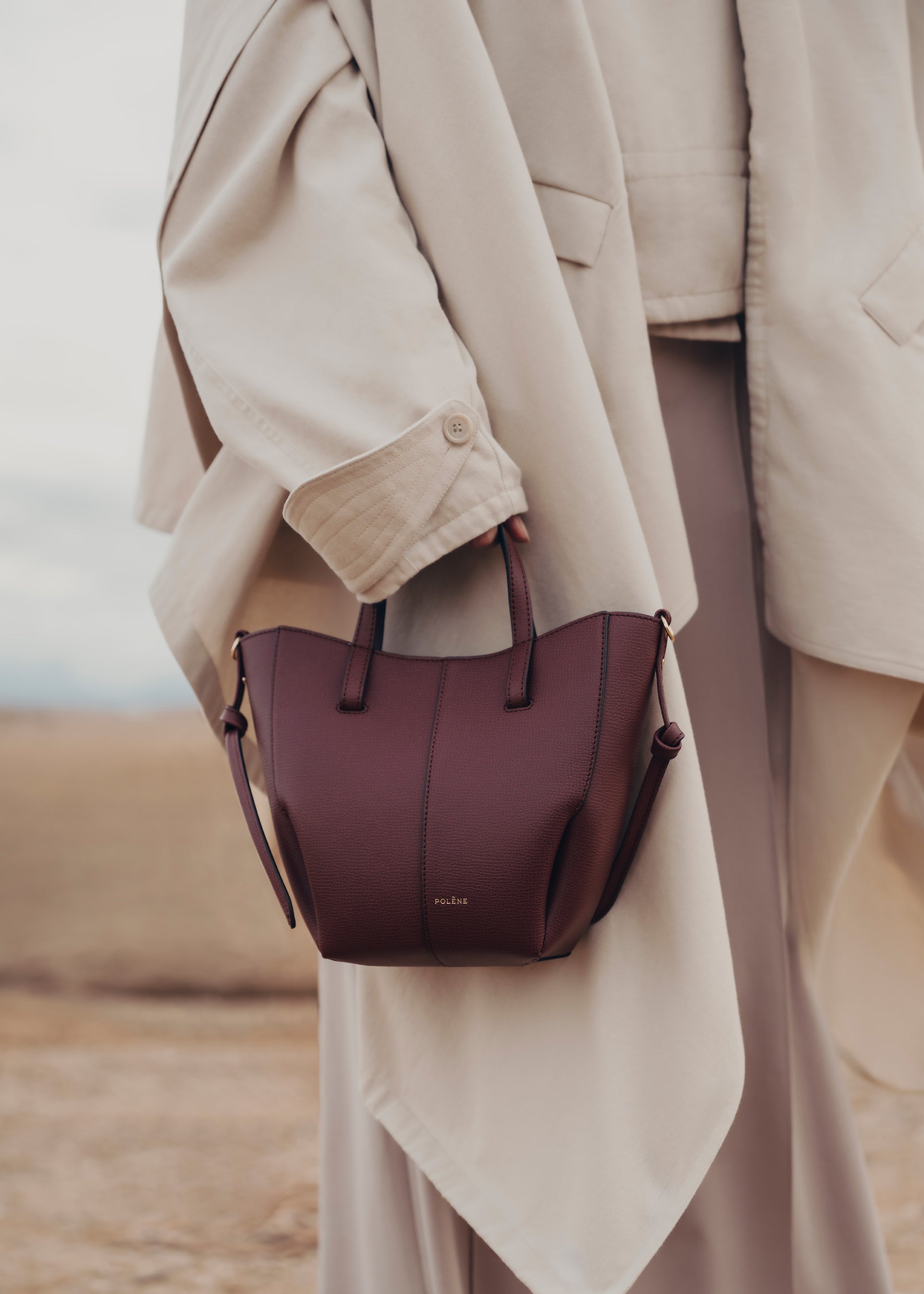 Cyme Tote Nano - Cerise Noire Grainé