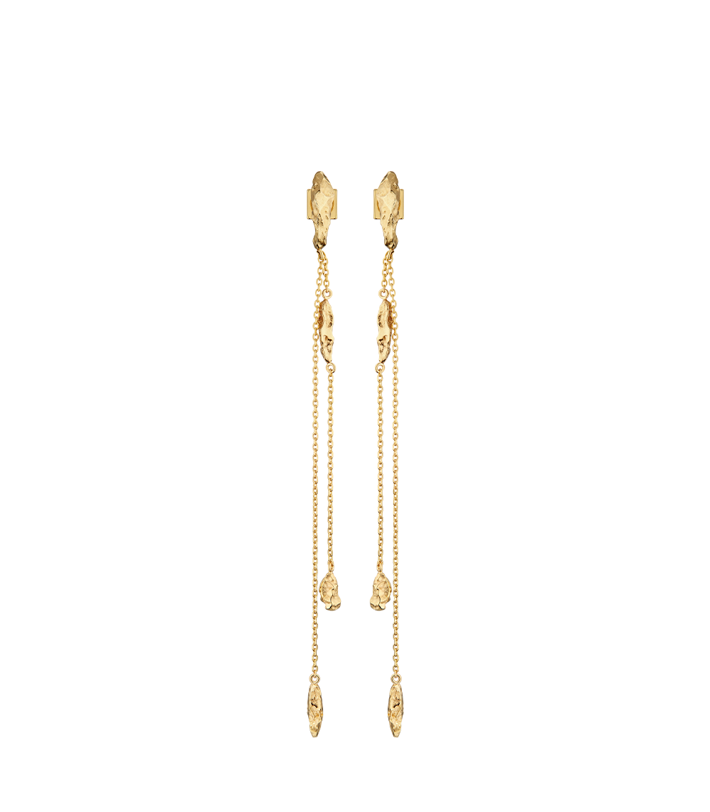 Boucles d'oreilles chaîne Eroz - Dorée à l’or 24 carats